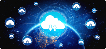 Cloud infrastructure graphic highlighting Scrift's expertise in cloud automation, DevOps integration, and scalable AI solutions for enterprise systems.